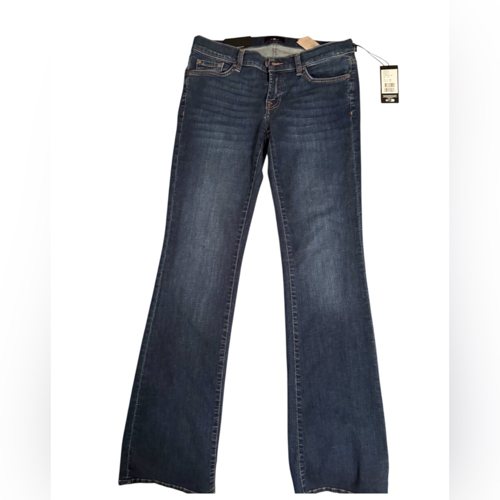 7 For All Mankind Mid/Dark Blue Flare Jeans